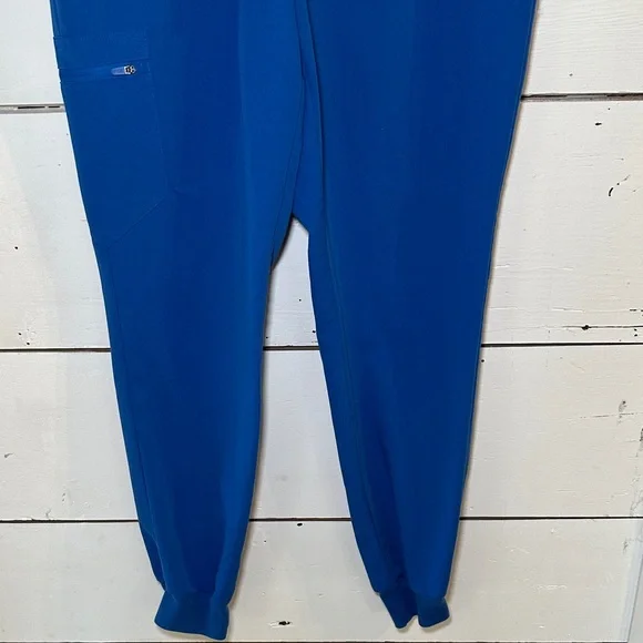 Figs Zamora High Waisted Jogger Scrub Pants Royal Blue - Picture 3 of 9